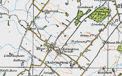 Old map of Ripe in 1920