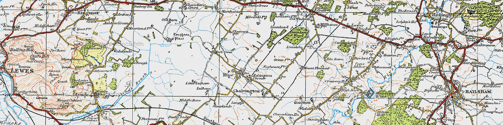 Old map of Ripe in 1920