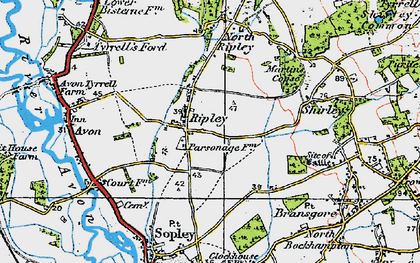 Old map of Ripley in 1919