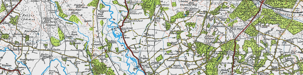 Old map of Ripley in 1919