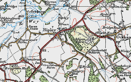 Old map of Ripley in 1920