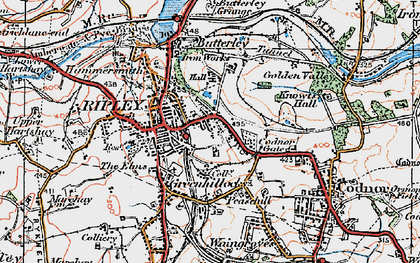 Old map of Ripley in 1921