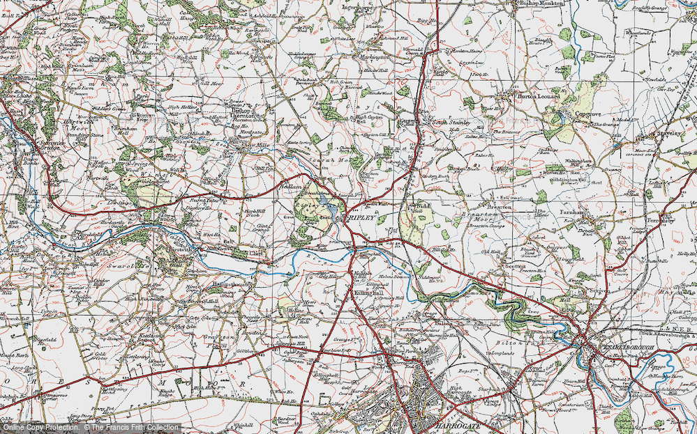 Old Map of Ripley, 1925 in 1925