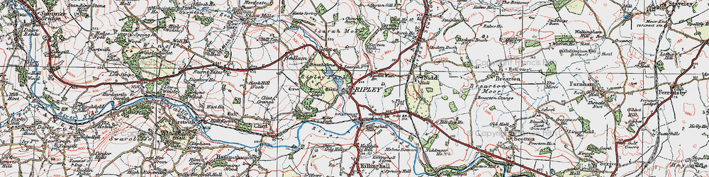 Old map of Ripley in 1925