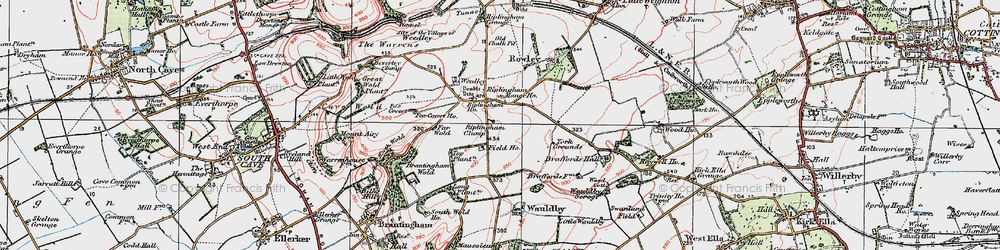 Old map of Beverley Clump in 1924