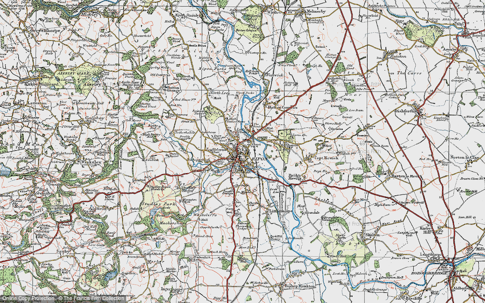 Old Map of Ripon, 1925 in 1925
