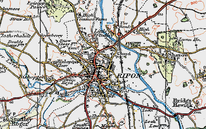 Old map of Ripon in 1925