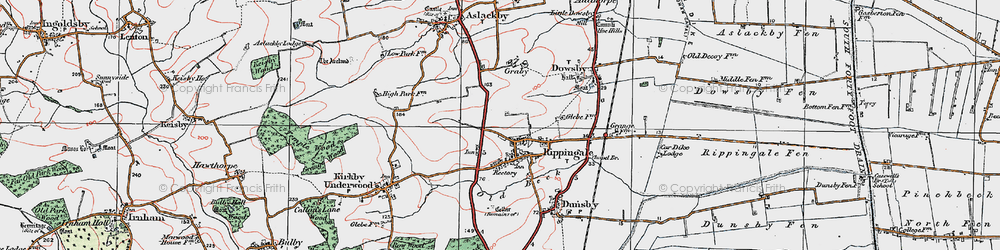Old map of Rippingale in 1922