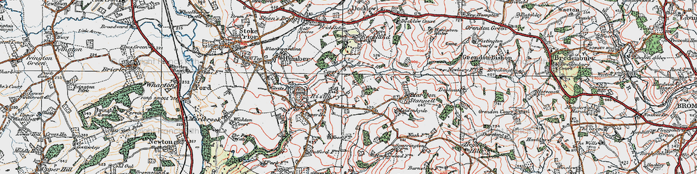 Old map of Risbury in 1920