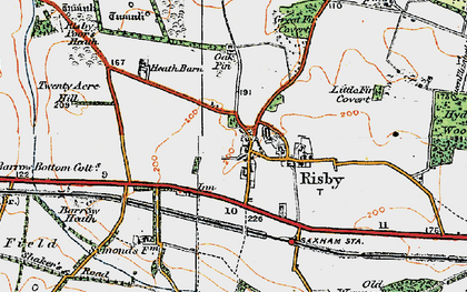 Old map of Saxham Business Park in 1920