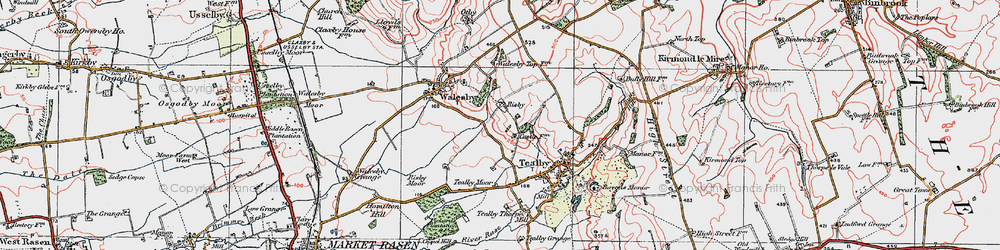 Old map of Risby in 1923