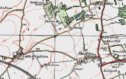 Old map of Risby in 1924