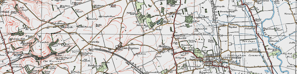 Old map of Risby in 1924
