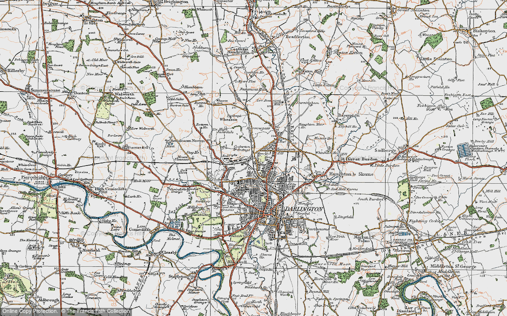 Old Map of Rise Carr, 1925 in 1925