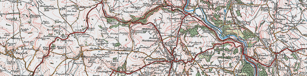 Old map of Rise End in 1923