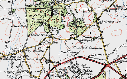 Old map of Bedfords Park in 1920
