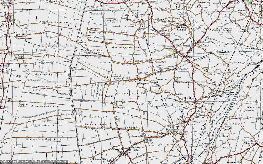 Old Map of Risegate, 1922 in 1922