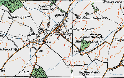 Old map of Bedford Autodrome in 1919