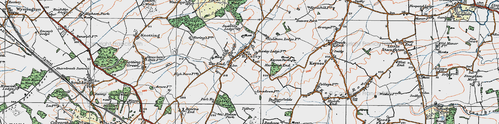 Old map of Bedford Autodrome in 1919