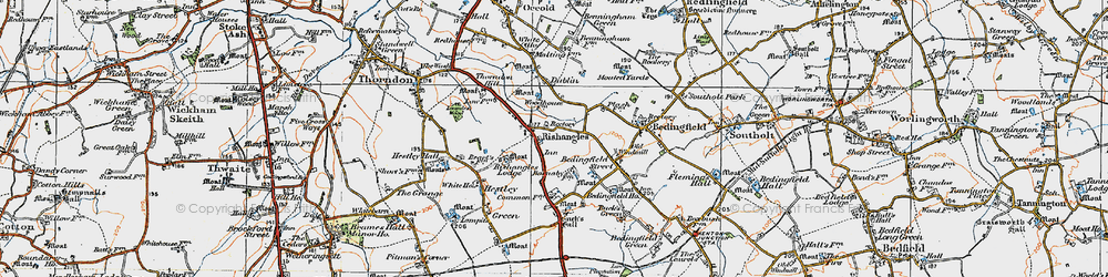 Old map of Rishangles in 1921