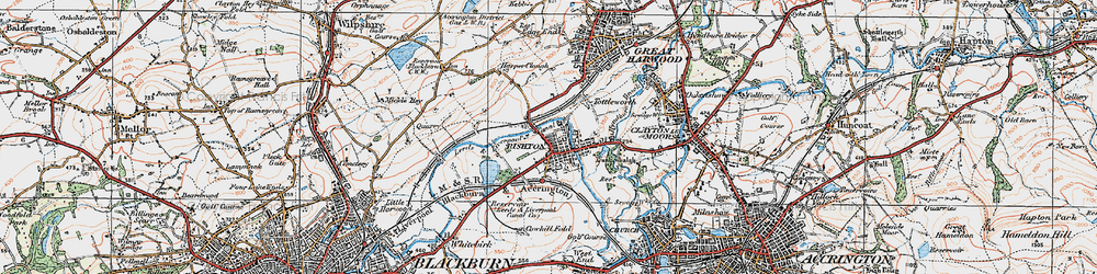 Old map of Rishton in 1924