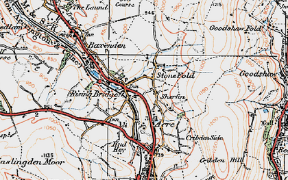Old map of Rising Bridge in 1924