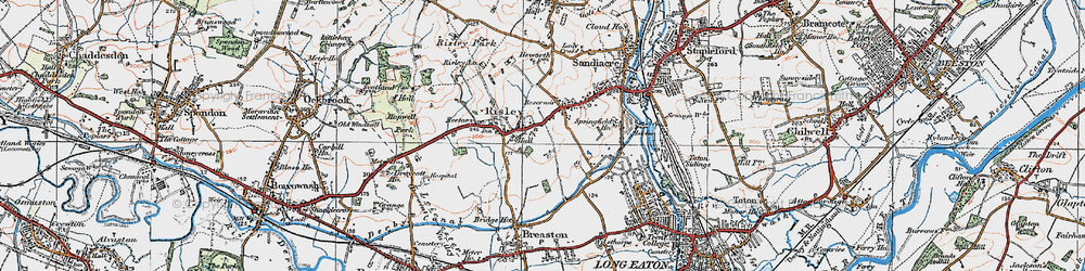 Old map of Risley in 1921