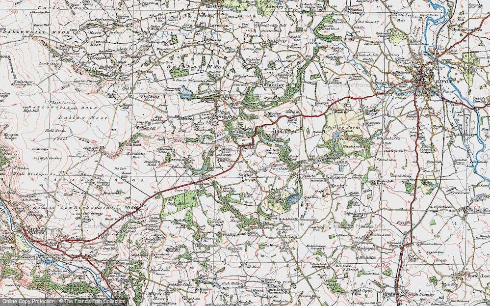 Old Map of Risplith, 1925 in 1925