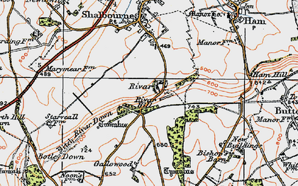Old map of Rivar in 1919