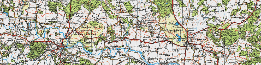 Old map of River Common in 1920