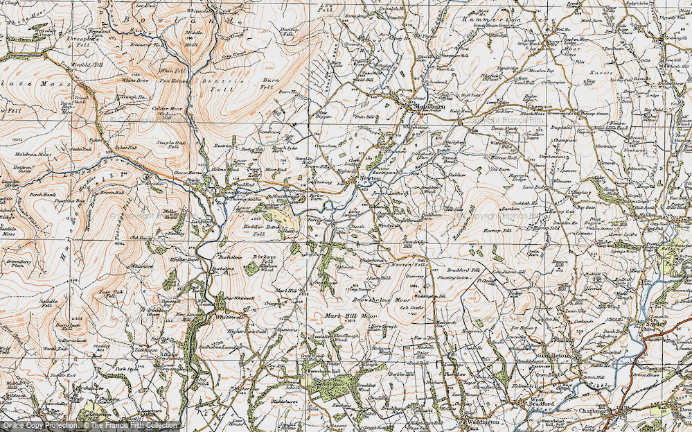 Old Map of Historic Map covering Ashnott in 1924