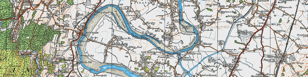 Old map of River Severn in 1919