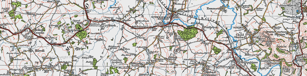 Old map of Rivers' Corner in 1919