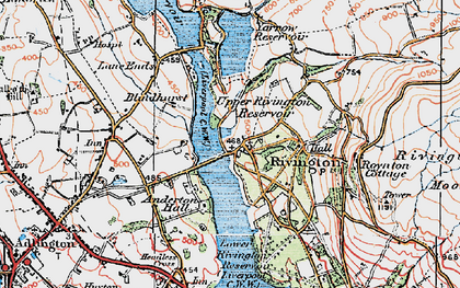 Old map of Lead Mines Clough in 1924
