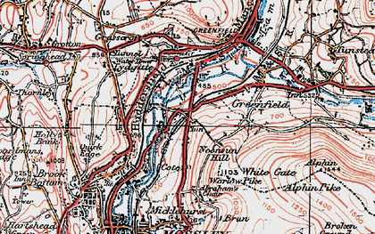Old map of Roaches in 1924