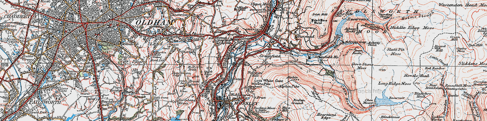 Old map of Roaches in 1924