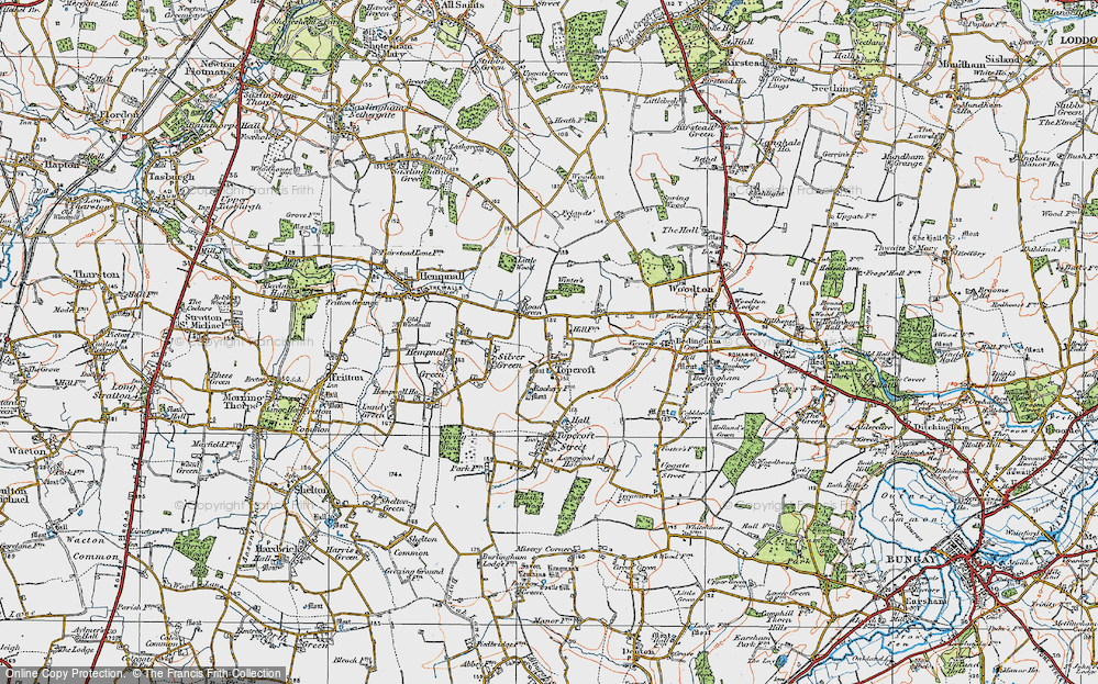 Old Map of Road Green, 1921 in 1921