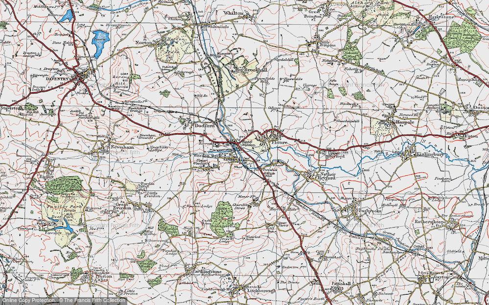 Old Map of Road Weedon, 1919 in 1919