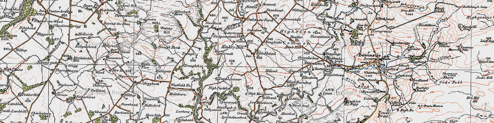 Old map of Roadhead in 1925