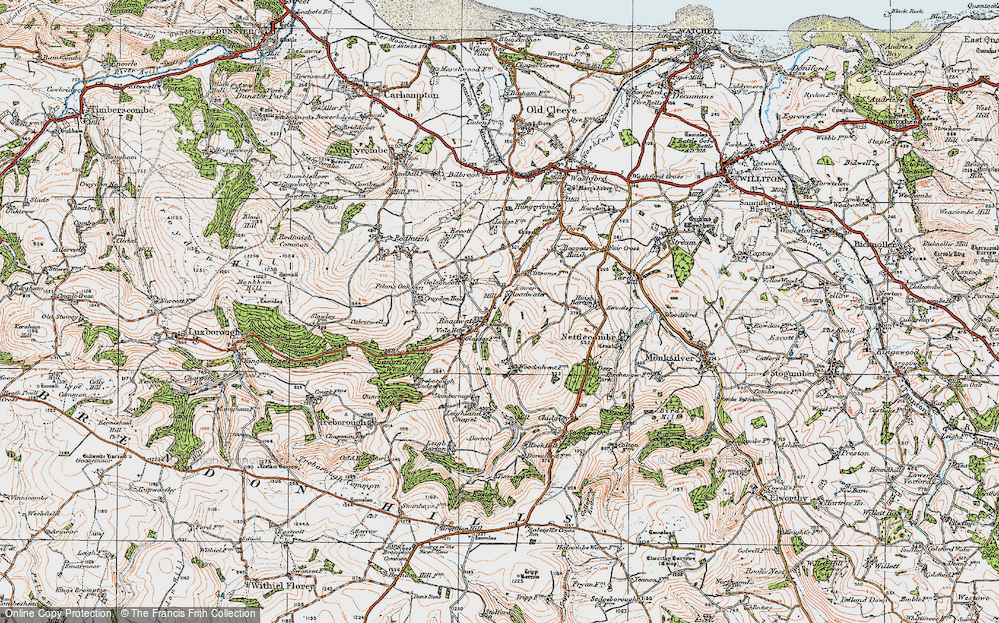 Old Map of Roadwater, 1919 in 1919