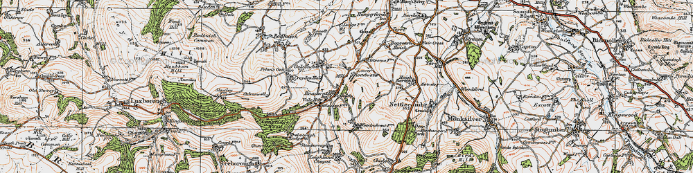 Old map of Roadwater in 1919