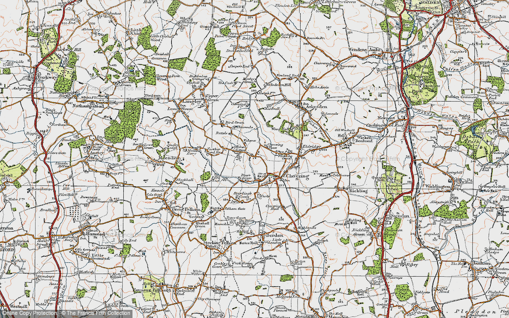 Old Map of Roast Green, 1919 in 1919