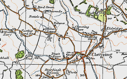 Old map of Roast Green in 1919