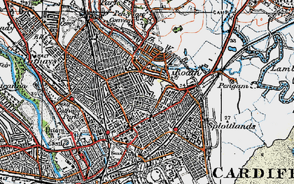 Old map of Roath in 1919