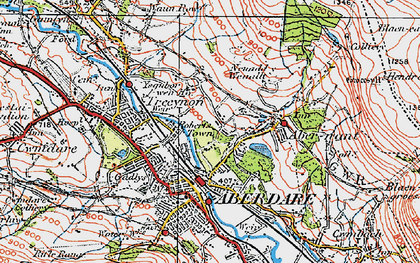 Old map of Abernant in 1923