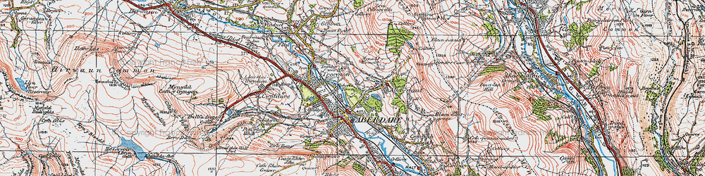 Old map of Abernant in 1923