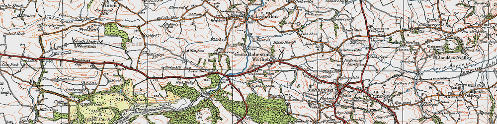 Old map of Abystree in 1922