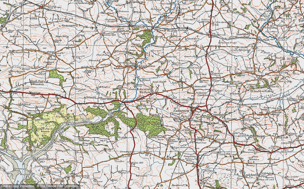 Old Map of Robeston Wathen, 1922 in 1922