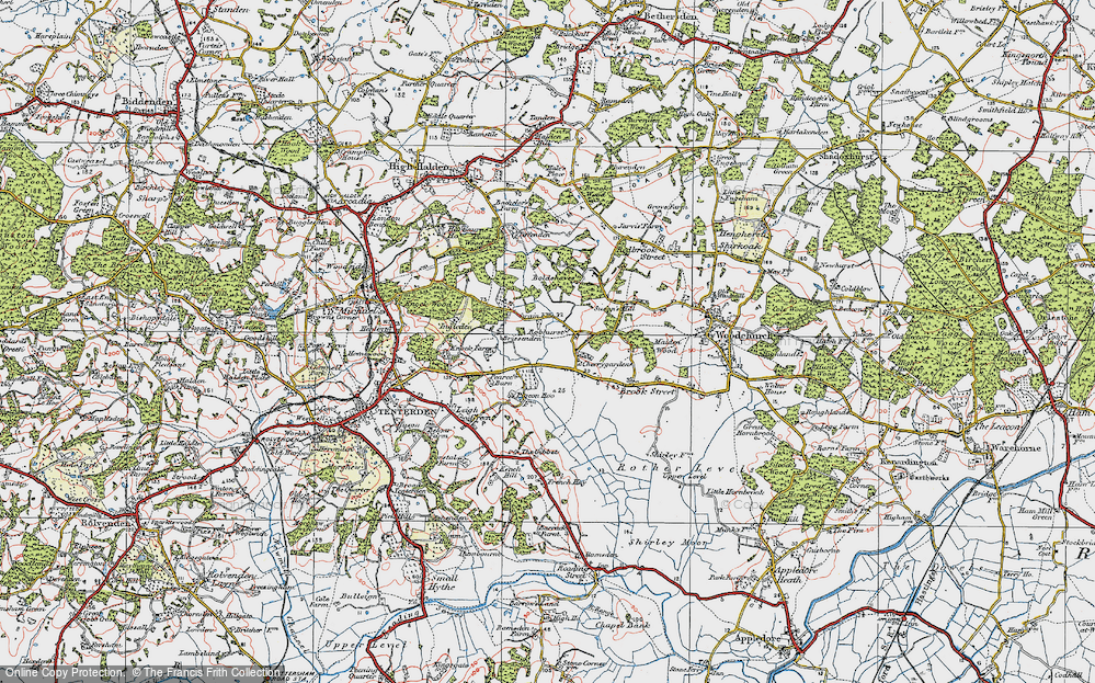 Old Map of Robhurst, 1921 in 1921