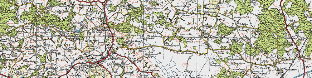 Old map of Robhurst in 1921